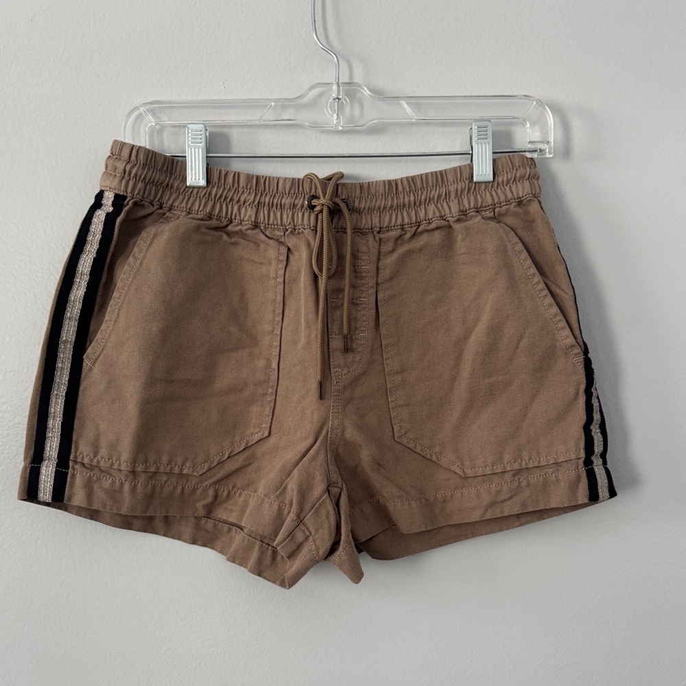 Zadig & Voltaire Women's Paro Linen Shorts in Tan Khaki Size 38